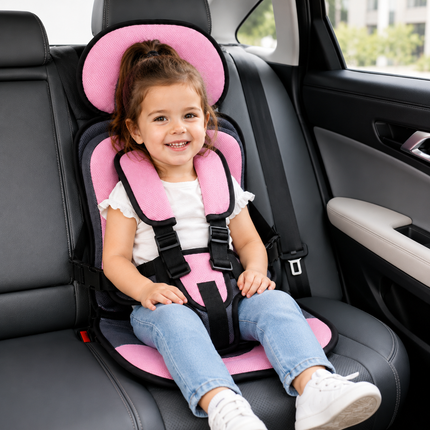 Travel Buddy | Portable Booster Car Seat with 5-Point Harness | Foldable Design for Easy Transport 8