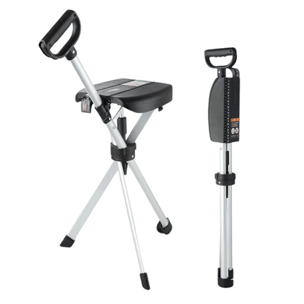 Travel Companion | Foldable Walking Stick with Seat & Adjustable Height | Lightweight Design for Outdoor Comfort 0