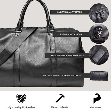 Travel Companion | Leather Duffel Bag with Spacious Design | Lightweight Carry-On for Comfortable Travel 1