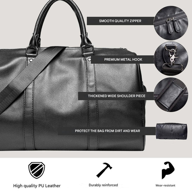 Travel Companion | Leather Duffel Bag with Spacious Design | Lightweight Carry-On for Comfortable Travel 1