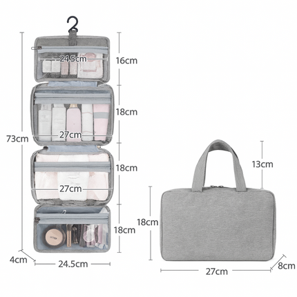 Travel Essentials | Multi-Compartment Toiletries Organizer with Zippered Pockets | Durable Design for Organized Packing 1