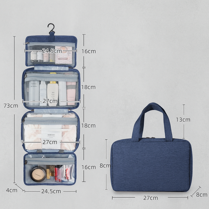 Travel Essentials | Multi-Compartment Toiletries Organizer with Zippered Pockets | Durable Design for Organized Packing 2