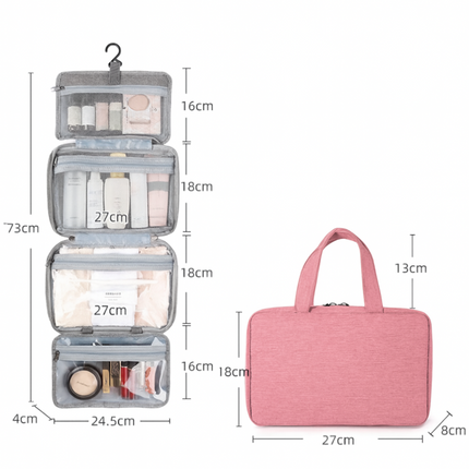 Travel Essentials | Multi-Compartment Toiletries Organizer with Zippered Pockets | Durable Design for Organized Packing 3