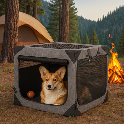 Travel Haven | Large Dog Crate with Chew-Resistant Fabric & Ventilation | Lightweight Design for Comfort and Security 1