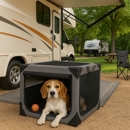 Travel Haven | Large Dog Crate with Chew-Resistant Fabric & Ventilation | Lightweight Design for Comfort and Security 3