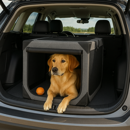 Travel Haven | Large Dog Crate with Chew-Resistant Fabric & Ventilation | Lightweight Design for Comfort and Security 4