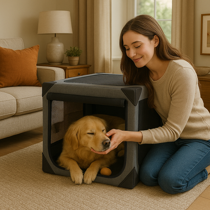 Travel Haven | Large Dog Crate with Chew-Resistant Fabric & Ventilation | Lightweight Design for Comfort and Security 6