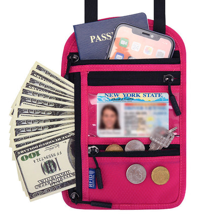 Travel Neck Pouch | RFID Blocking Passport Holder with Water-Resistant Design | Secure Storage for Valuables 11