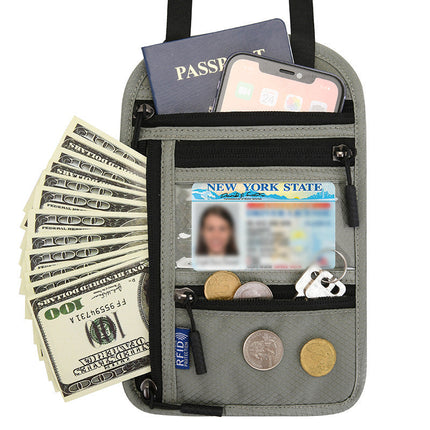 Travel Neck Pouch | RFID Blocking Passport Holder with Water-Resistant Design | Secure Storage for Valuables 9