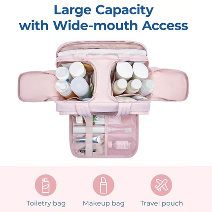 Travel Toiletry Bag | Hanging Dopp Kit with Waterproof Lining | Compact Organizer for Women 4