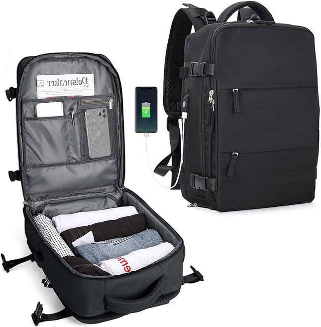Traveler's Companion | Durable Backpack with USB Charging Port | Water-Resistant Design for Outdoor Adventures 0