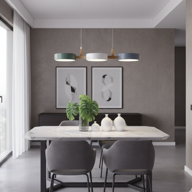Trestle | Linear Pendant Light with Staggered Metal Shades | Scandinavian Design for Modern Spaces 1