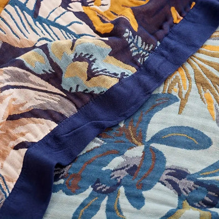 Tropical Haven | Jacquard Blanket Throw with Vibrant Palm Design | Cozy Accent for Year-Round Comfort 1