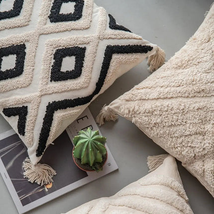 Decorative Pillow Cover 18x18, Tufted Geometric Cushion Cover – image 4