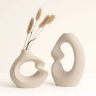 Ceramic Vase Set of 2, Modern Vases for Flowers, Decorative Vases for Mantel Decor, Nordic Home Decor