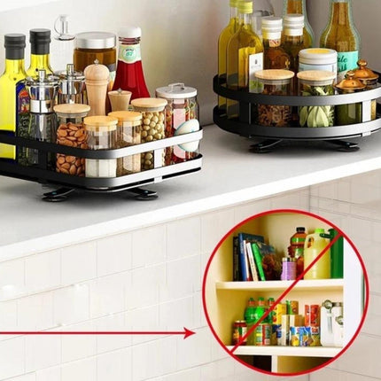 TwistRack | Rotating Storage Shelf with Adjustable Height | Space-Saving Organizer for Kitchen and Bathroom 1