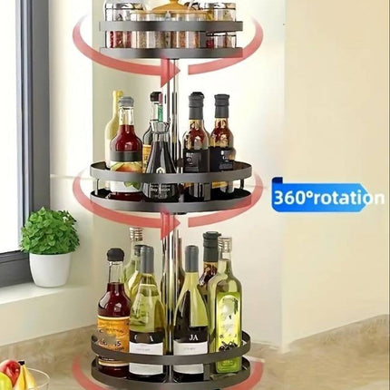 TwistRack | Rotating Storage Shelf with Adjustable Height | Space-Saving Organizer for Kitchen and Bathroom 4