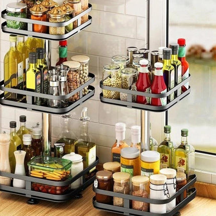 TwistRack | Rotating Storage Shelf with Adjustable Height | Space-Saving Organizer for Kitchen and Bathroom 8