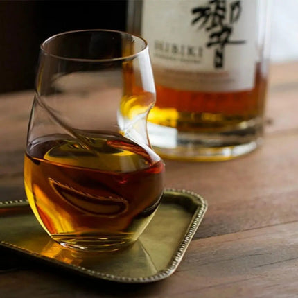 Whiskey Glass, Twisted Glass Tumbler for Bourbon and Cocktails – image 4