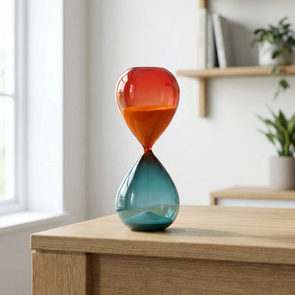 Hourglass Sand Timer, Decorative Hourglass for Office Desk Decor, Two Tone Sand Clock, Meditation Timer