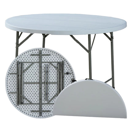 Versatile Folding Table | 4ft Round HDPE Table with Portable Design | Ideal for Indoor & Outdoor Use