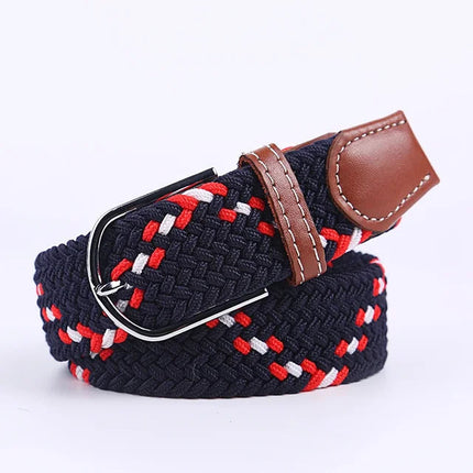 Stretch Belt, Elastic Fabric Belt with Metal Buckle, One Size Casual Stretchy Belt for Everyday Outfits