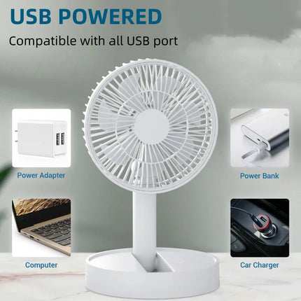 USB Table Fan | Compact Small Table Fan with 4 Adjustable Speeds | Portable Design for Indoor & Outdoor Comfort 3