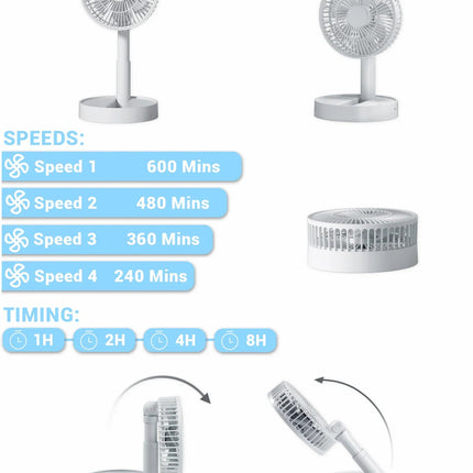 USB Table Fan | Compact Small Table Fan with 4 Adjustable Speeds | Portable Design for Indoor & Outdoor Comfort 4