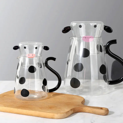 Glass Kettle with Cow Design, Glass Water Jug – image 4