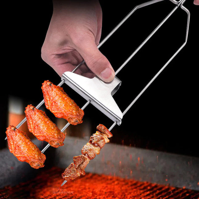 Ultimate Grill Skewers | Stainless Steel Kebab Skewers with Triple Prong Design | Perfect for BBQ and Outdoor Cooking 1
