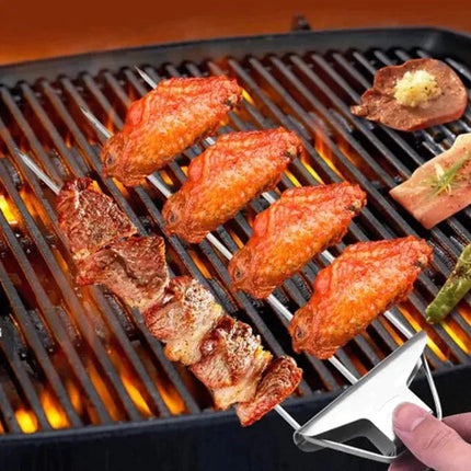 Ultimate Grill Skewers | Stainless Steel Kebab Skewers with Triple Prong Design | Perfect for BBQ and Outdoor Cooking 3