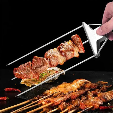 Ultimate Grill Skewers | Stainless Steel Kebab Skewers with Triple Prong Design | Perfect for BBQ and Outdoor Cooking 4