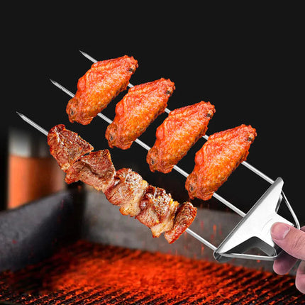 Ultimate Grill Skewers | Stainless Steel Kebab Skewers with Triple Prong Design | Perfect for BBQ and Outdoor Cooking 6