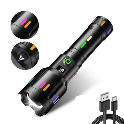 Ultimate LED Flashlight | 9000 Lumens Rechargeable with Zoom Feature | Durable Design for Outdoor Adventures 0