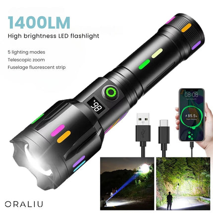 Ultimate LED Flashlight | 9000 Lumens Rechargeable with Zoom Feature | Durable Design for Outdoor Adventures 3