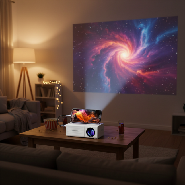Ultimate Mini Projector | 3000 Lumen LED Projector for Movies & Gaming | Compact Design for On-the-Go Entertainment 0