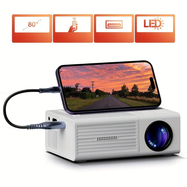 Ultimate Mini Projector | 3000 Lumen LED Projector for Movies & Gaming | Compact Design for On-the-Go Entertainment 1