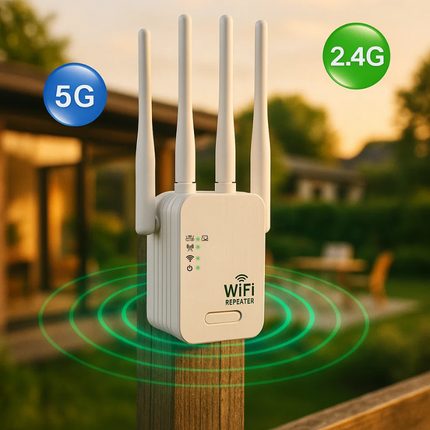 Ultimate WiFi Range Booster | Outdoor Repeater with Dual-Band Connectivity | Extend Signal for Garden and Home Office 0