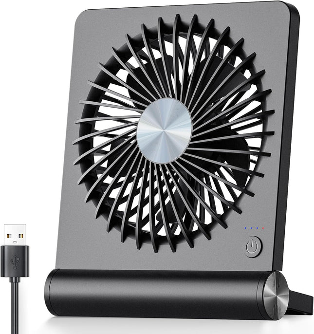 Ultra-Quiet Table Fan | Compact Design with Adjustable Tilt | Perfect Small Desk Fan for Refreshing Airflow 0