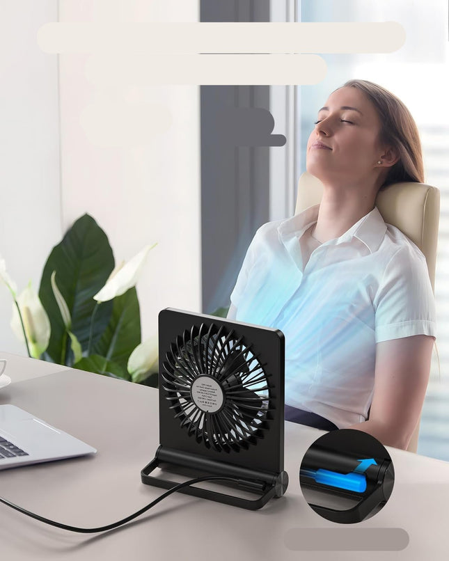 Ultra-Quiet Table Fan | Compact Design with Adjustable Tilt | Perfect Small Desk Fan for Refreshing Airflow 1