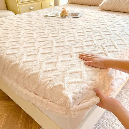 Ultra-Soft Fitted Bed Sheet with Textured Coral Fleece | Cozy Warmth for Comfortable Sleep 0