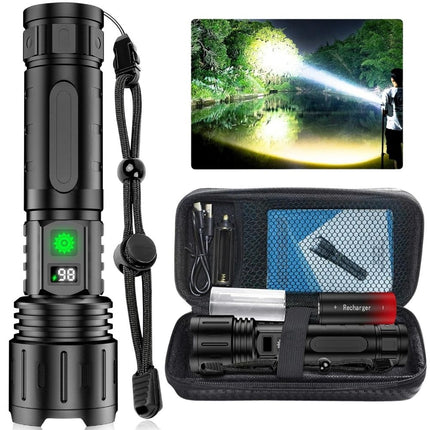 Ultra Bright Tactical Flashlight | 100,000 Lumens & Adjustable Beam | Durable Waterproof Design for Outdoor Adventures 0
