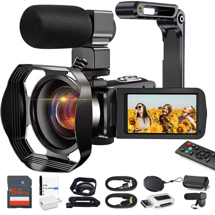 Ultra HD Vlogging Camera | 48MP Photos with Stabilizer & WiFi Connectivity | Perfect for Travel and Tutorials 0