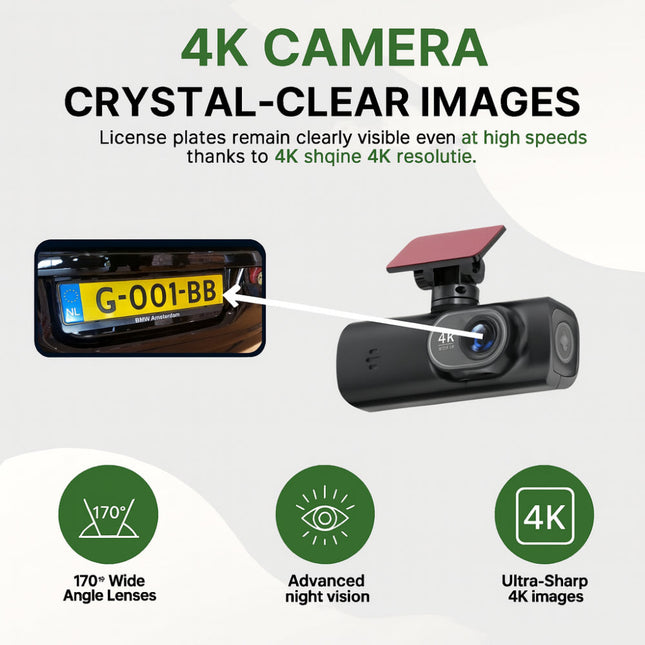 Ultra Vision | 4K Ultra HD Dash Cam with Night Vision & GPS | Compact Vehicle Recorder for Enhanced Safety 1