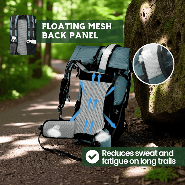 Ultralight 50L Travel Backpack with Roll-Top Design | Water-Resistant and Durable for Hiking Adventures 1