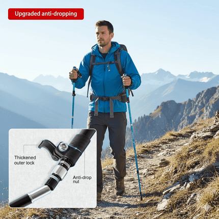 Ultralight Trekking Poles | Adjustable Length with EVA Grip Handles | Durable Support for Hiking and Camping 4