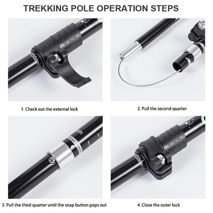 Ultralight Trekking Poles | Adjustable Length with EVA Grip Handles | Durable Support for Hiking and Camping 7