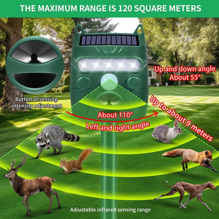 Ultrasonic Deer Repeller | Motion-Activated Device with LED Strobe | Humane Protection for Your Garden 4