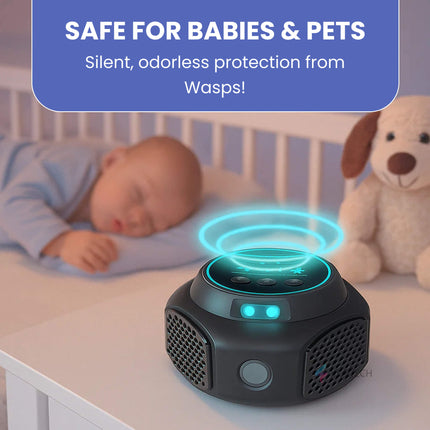 Ultrasonic Pest Repeller Device for Outdoor Spaces with 3200 Sq Ft Coverage | Chemical-Free Wasp & Hornet Control 3