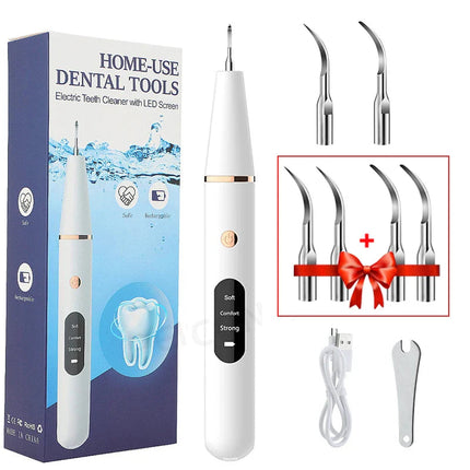 Ultrasonic Tooth Cleaner | Rechargeable Dental Cleaner with Ergonomic Design | Effective Teeth Stain Remover for Home Oral Hygiene 4